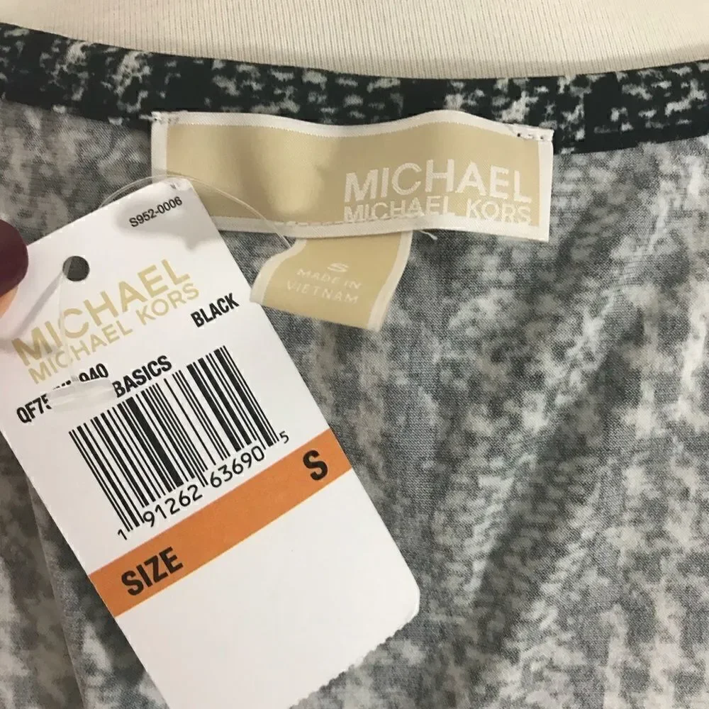 NWT Michael KORS Black Plaid Top